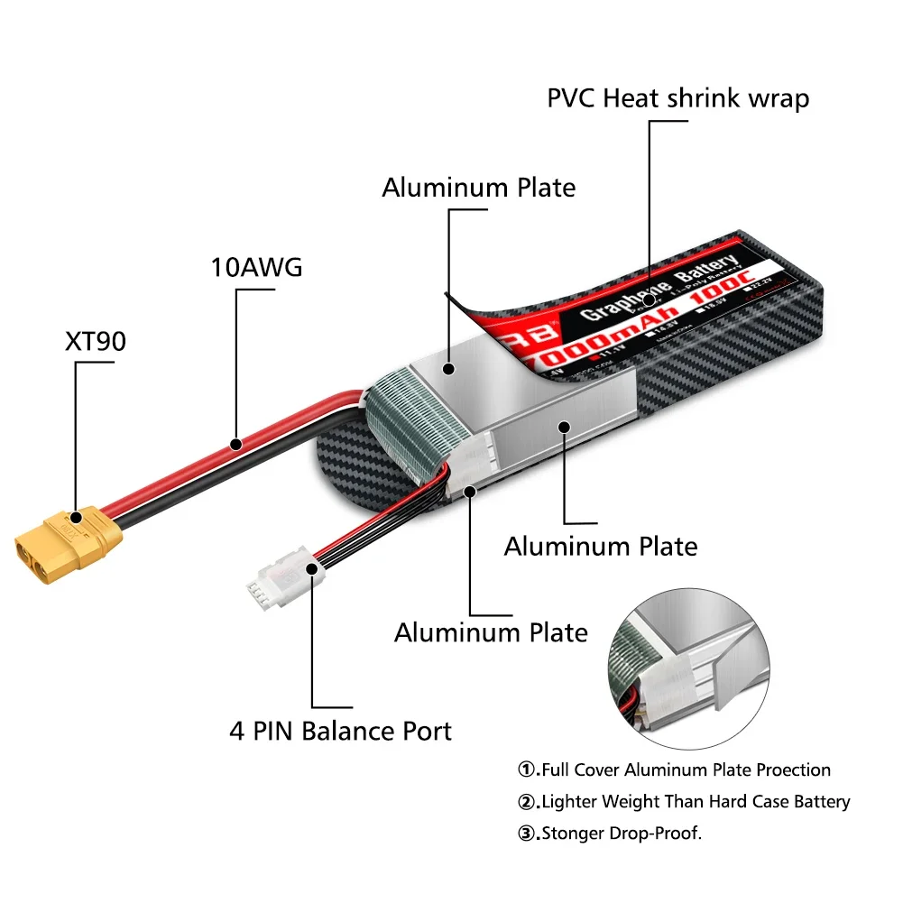 Graphene Battery 2S 3S 4S 6S R - 4S Lipo Battery 14.8V 6000Mah ulasan dan harga
