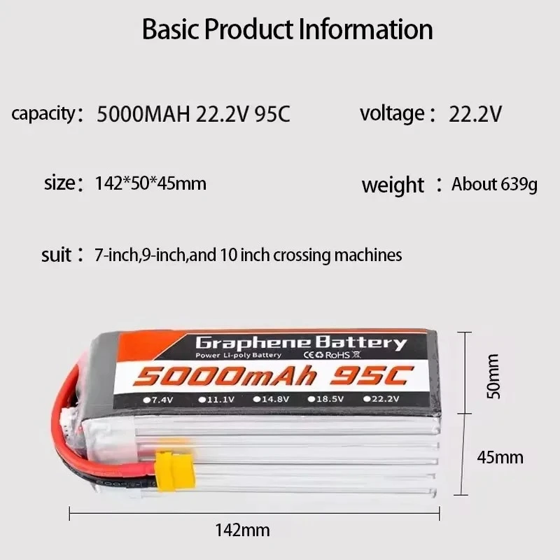 95C 22.2V 6S 5000mAh Lipo Batt - 6S Lipo Battery 22.2V 5000Mah ulasan dan harga